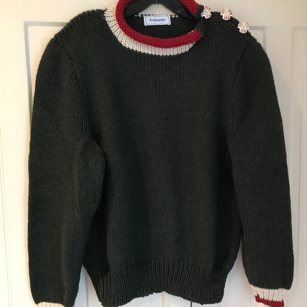 HAND KNIT VIRGIN WOOL/ALPACA SWEATER NWT